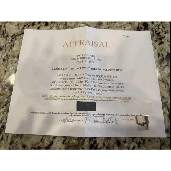 LADIES 14K GOLD ENGAGEMENT RING 14KT Solitaire. Size 9 1/2 - Picture 15 of 16